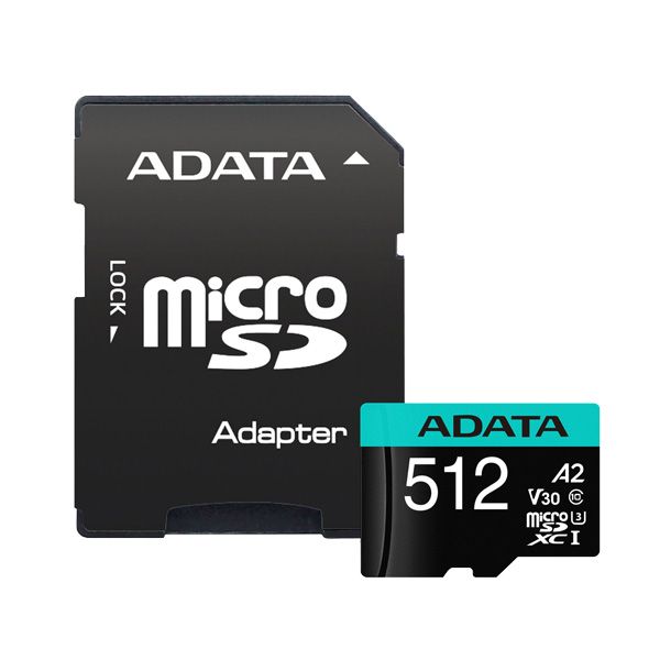  کارت حافظه microSDXC ای دیتا مدل Premier کلاس 10 استاندارد UHS-I U3سرعت 100MBps ظرفیت512 گیگابایت به همراه آداپتور