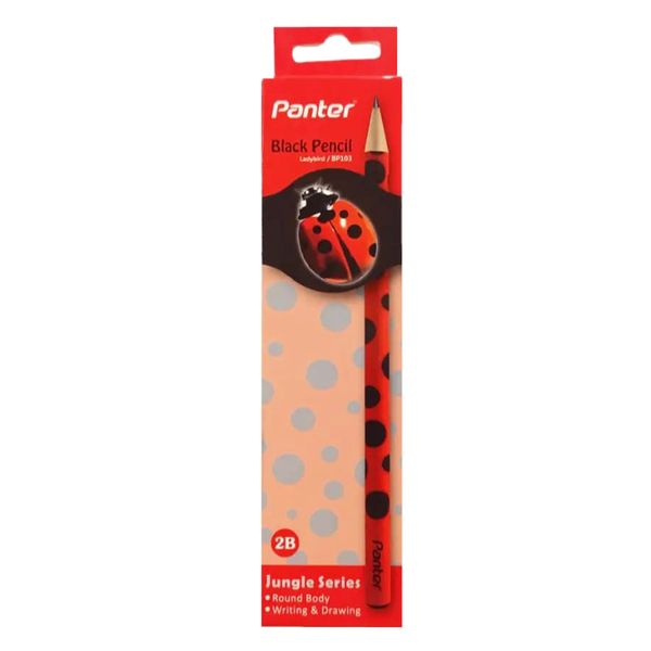 مداد مشکی پنتر مدل کفشدوزک کد 143174 بسته 12 عددی