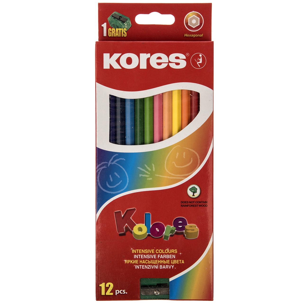 مداد رنگی 12 رنگ کورس مدل Kolores
