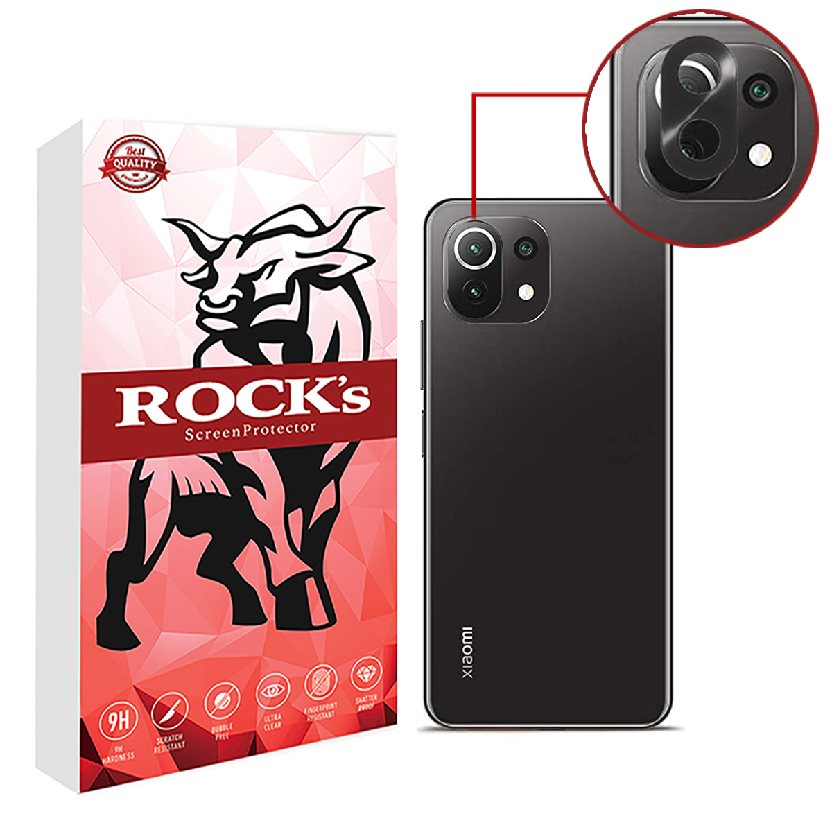 محافظ لنز دوربین راکز مدل LNZ مناسب برای گوشی موبایل شیائومی Mi 11 Lite