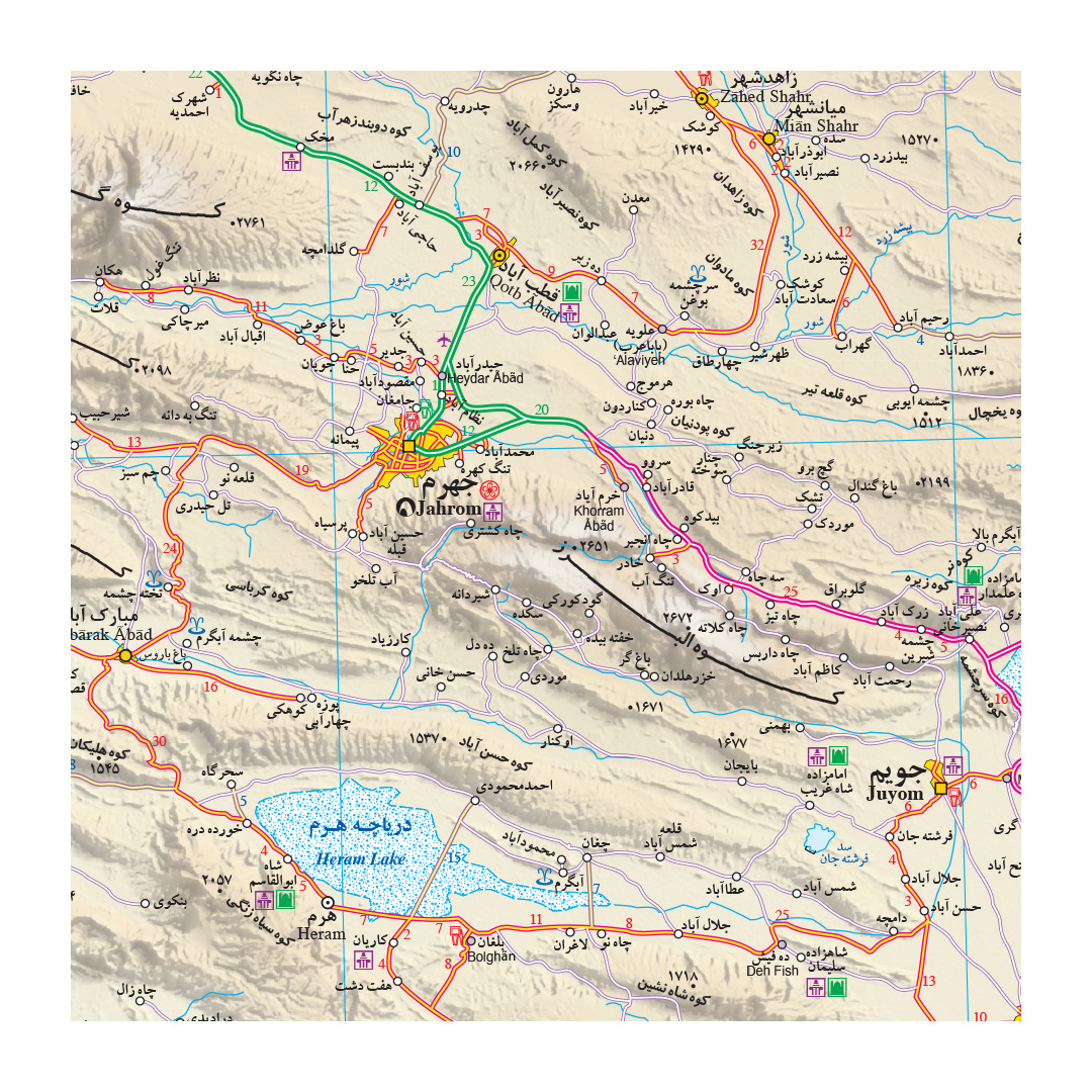 نقشه عمومی استان فارس گیتاشناسی نوین کد1497
