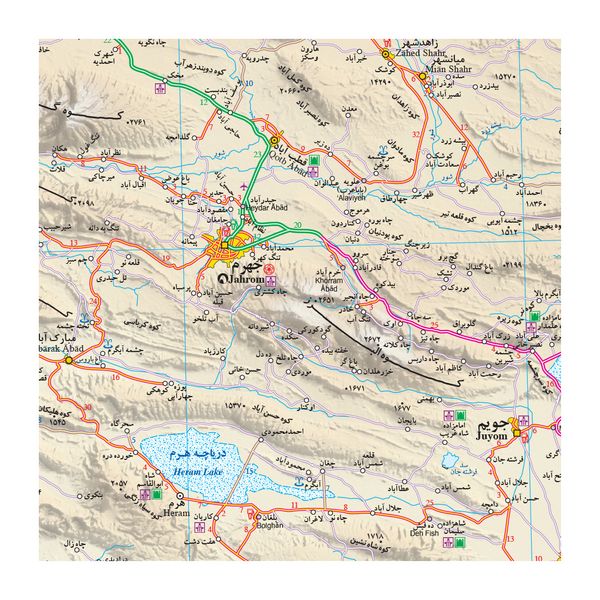 نقشه عمومی استان فارس گیتاشناسی نوین کدL1497