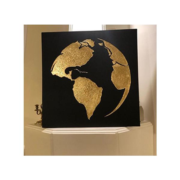 تابلو نقاشی ورق طلا مدل کره زمین کد 8080