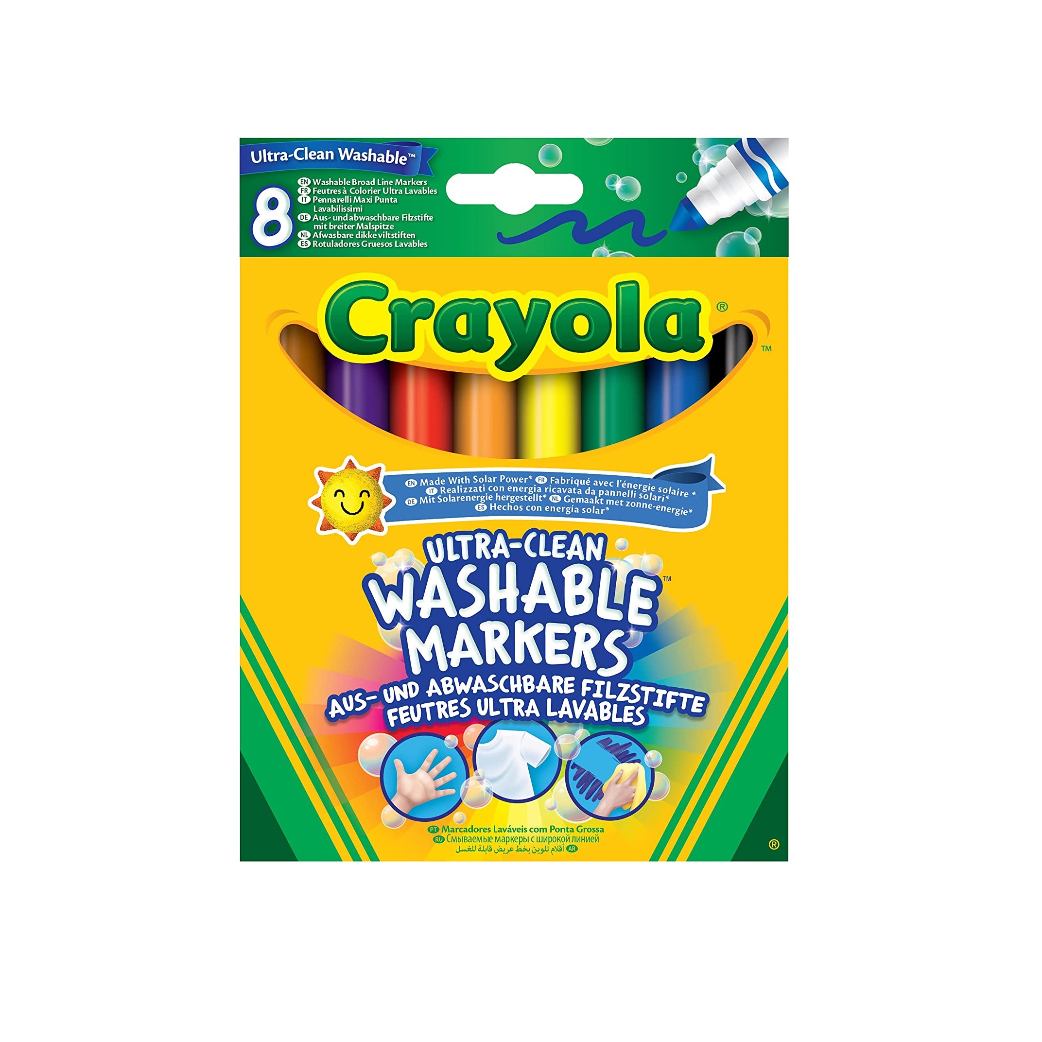 ماژیک رنگ آمیزی 8 رنگ کرایولا مدل Ultra-Clean washable Markers کد 8328