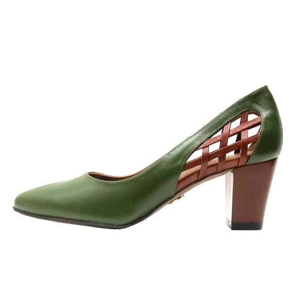 کفش زنانه سیلور مدل 223 رنگ سبز عسلی