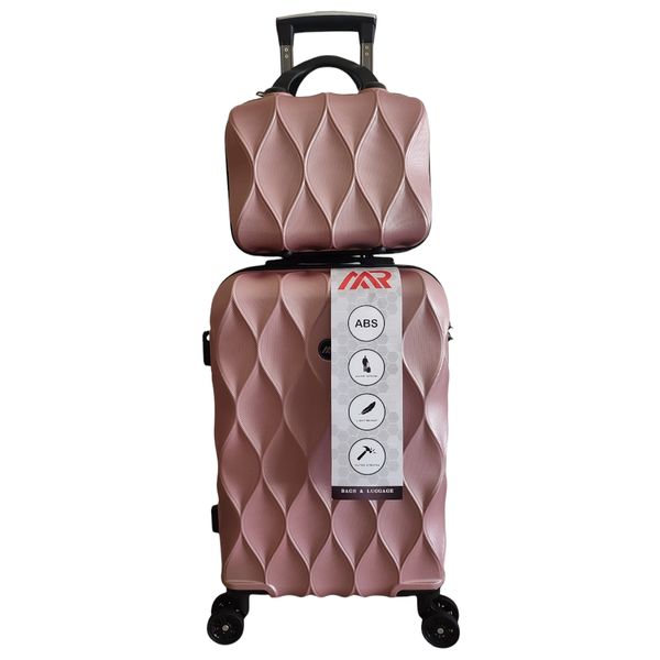 مجموعه دو عددی چمدان ام آر مدل کاوردار طرح لوزی 