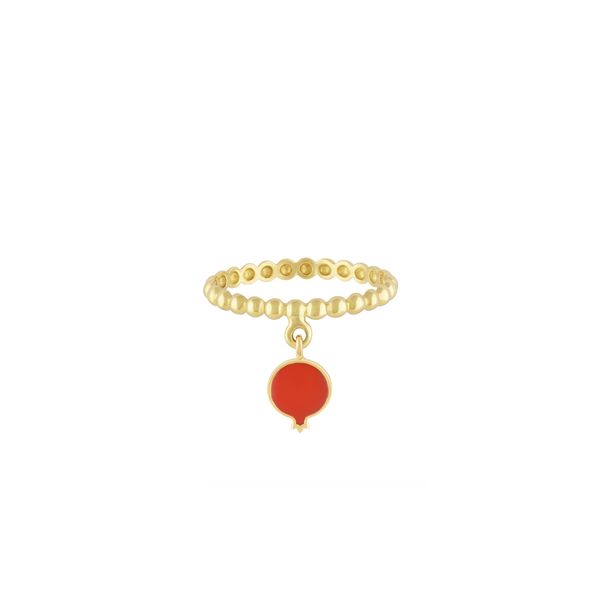 انگشتر طلا 18 عیار زنانه طلا و جواهر درریس مدل گوارسه آویز انار