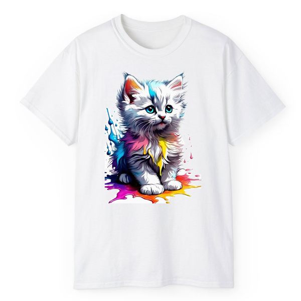 تی شرت آستین کوتاه مردانه مدل گربه کد 301