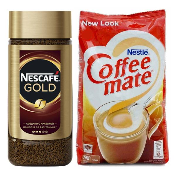 قهوه فوری گلد نسکافه - ۱۹۰ گرم به همراه کافی‌میت نستله - ۱ کیلوگرم