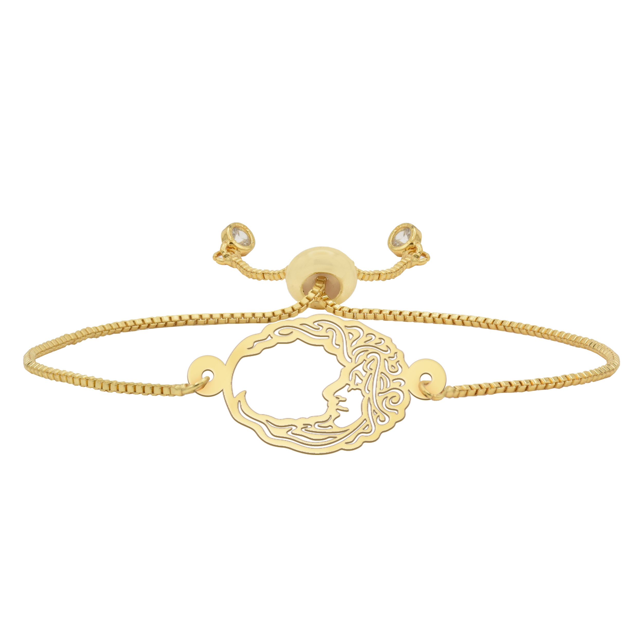 دستبند طلا 18 عیار زنانه شمیم گلد گالری مدل اسلیمیB34