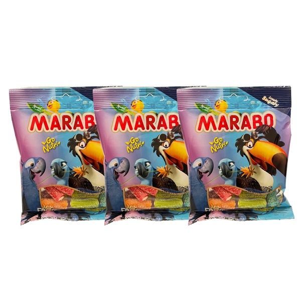 پاستیل لقمه ای میوه ای مارابو - 50 گرم بسته 3 عددی