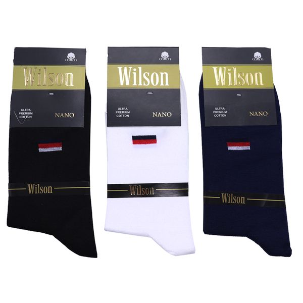 جوراب ساق بلند مردانه ویلسون مدل نانو پرچم کد 2 بسته 3 عددی