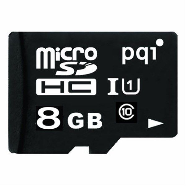 کارت حافظه microSDHC پی کیو آی کلاس 10 استاندارد UHS-I U1 سرعت 85MBps همراه با آداپتور SD ظرفیت 8 گیگابایت