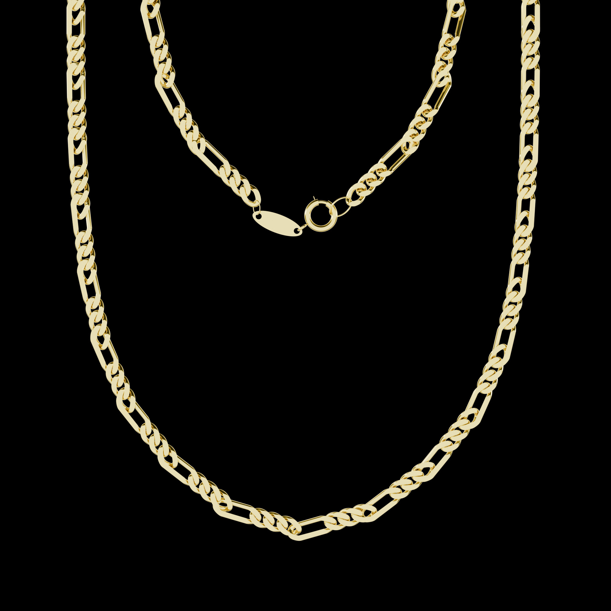 زنجیر طلا 18 عیار زنانه مدوپد مدل فیگارو گلستانه کد figaru45