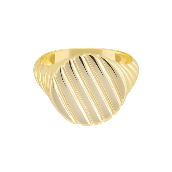 انگشتر طلا 18 عیار زنانه طلا و جواهر درریس مدل  پینکی دایره موازی