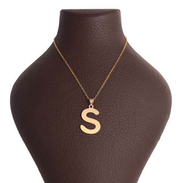 گردنبند طلا 18 عیار زنانه طلای کامک مدل حرف انگلیسی S