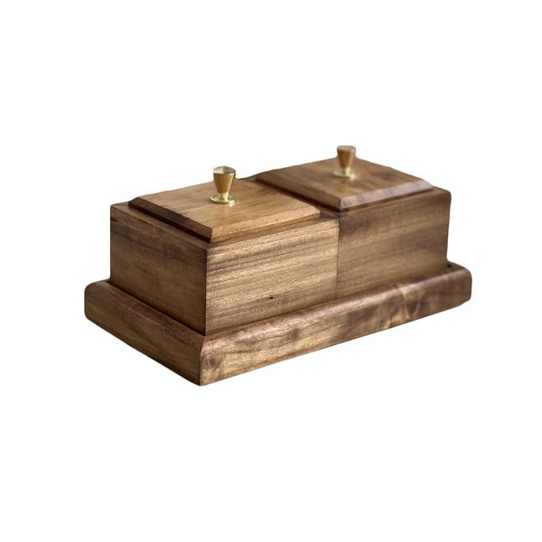 قندان چوبی مدل مکعبی مجموعه 3 عددی
