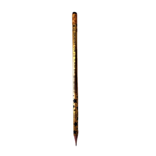 مداد مشکی ام کیو مدل پاک کن دار  طرح ستاره بسته 4 عددی