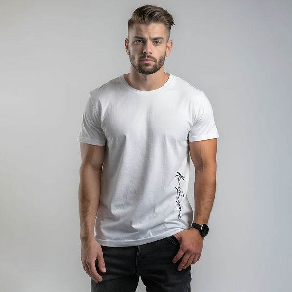 تی شرت آستین کوتاه مردانه مدل C14020216b رنگ سفید