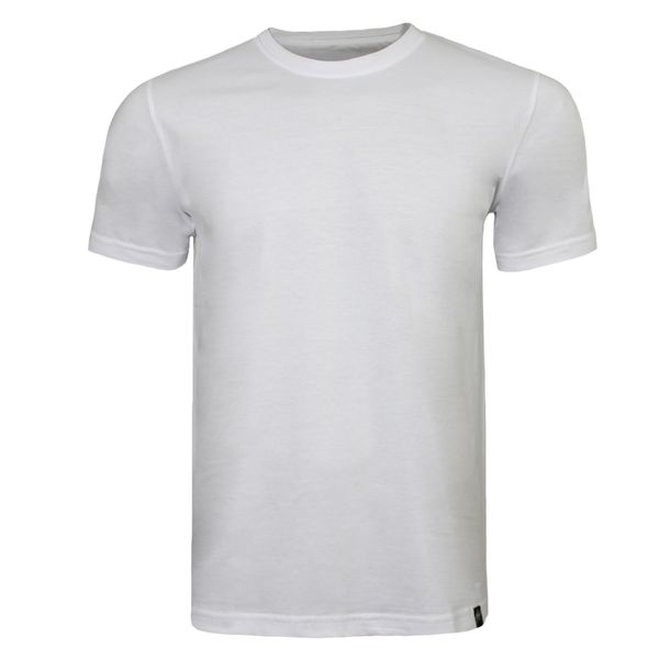 تی شرت آستین کوتاه مردانه مدل یقه گرد رنگ سفید