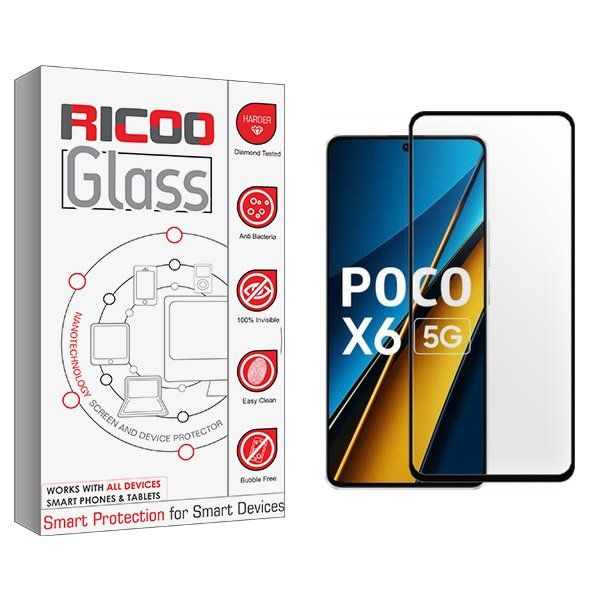 محافظ صفحه نمایش شیشه ای ریکو مدل RiC2 مناسب برای گوشی موبایل شیائومی Poco X6