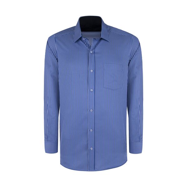 پیراهن آستین بلند مردانه ایکات مدل ST1152169 رنگ آبی