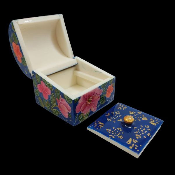جعبه جواهرات استخوانی طرح گل و مرغ کد 03