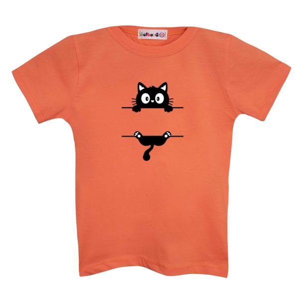 تی شرت  آستین کوتاه بچگانه مدل گربه آویزان