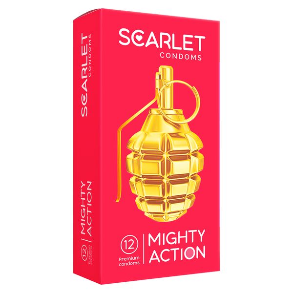 کاندوم اسکارلت مدل MIGHTY ACTION بسته 12 عددی