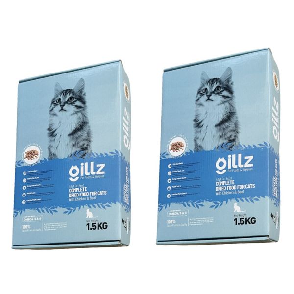غذا خشک گربه گیلز مدل سوپر پریمیوم  وزن 3 کیلوگرم بسته دو عددی