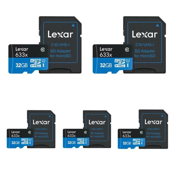 کارت حافظه microSDXC لکسار مدل 633Xکلاس 10 استاندارد UHS-I سرعت 95MBps ظرفیت 32 گیگابایت به همراه آداپتور SD بسته 5 عددی