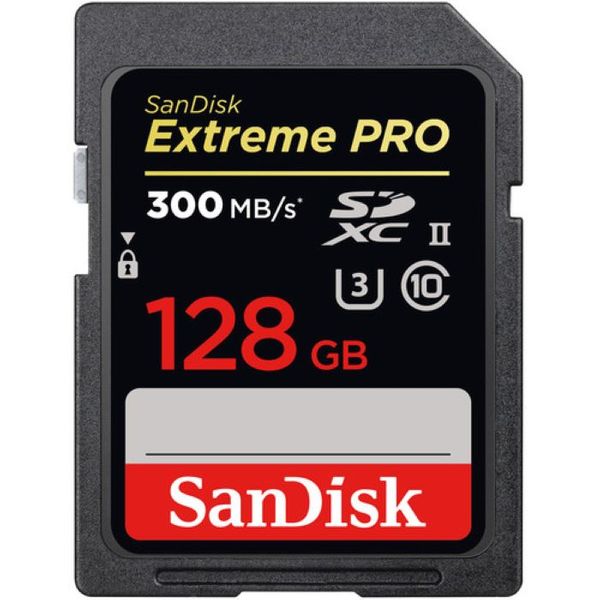 کارت حافظه SDXC سن دیسک مدل Extreme Pro V30 کلاس 10 استاندارد UHS-II U3 سرعت 300mbps ظرفیت 128 گیگابایت