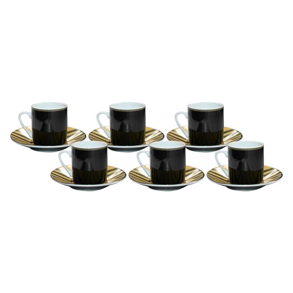 سرویس قهوه خوری 12 پارچه کاراجا مدل Ekoseli siyah