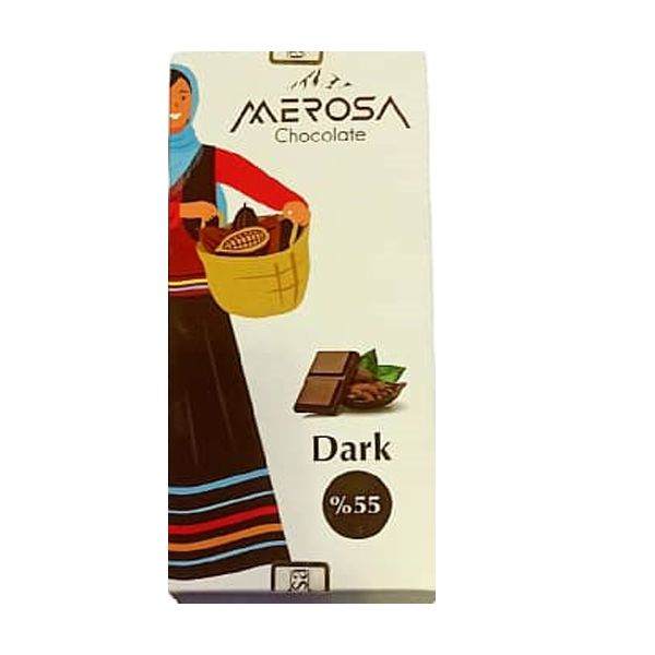 شکلات تخته ای تلخ 55درصد مروسا - 100گرم