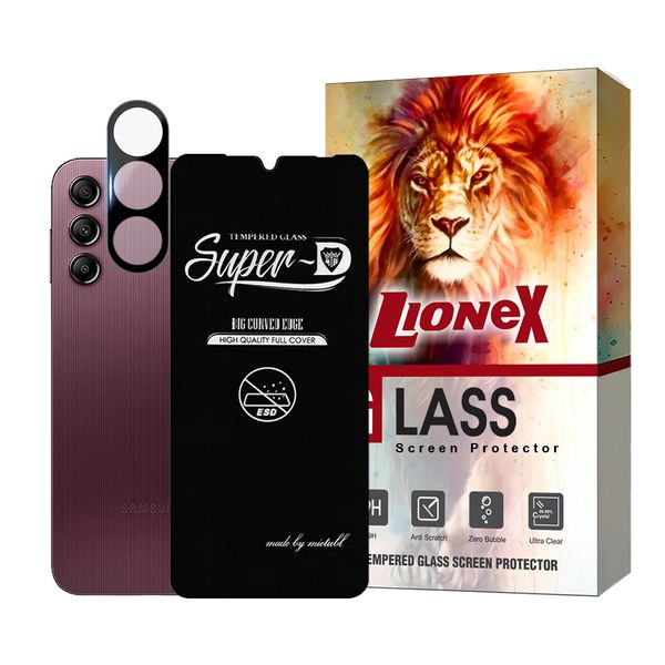   محافظ صفحه نمایش لایونکس مدل SUPLNFULI مناسب برای گوشی موبایل سامسونگ Galaxy A14 4G / Galaxy A14 5G به همراه محافظ لنز گوشی