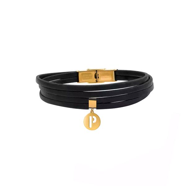دستبند طلا 18 عیار زنانه روبی آرت گالری مدل حروف P