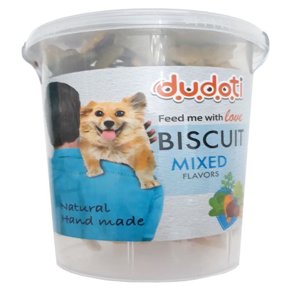تشویقی سگ دودوتی مدل Biscuit mixed وزن 150 گرم 
