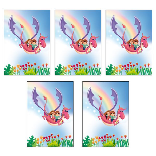 دفتر نقاشی 20 برگ انتشارات کتاب باز طرح اژدها مجموعه 5 عددی