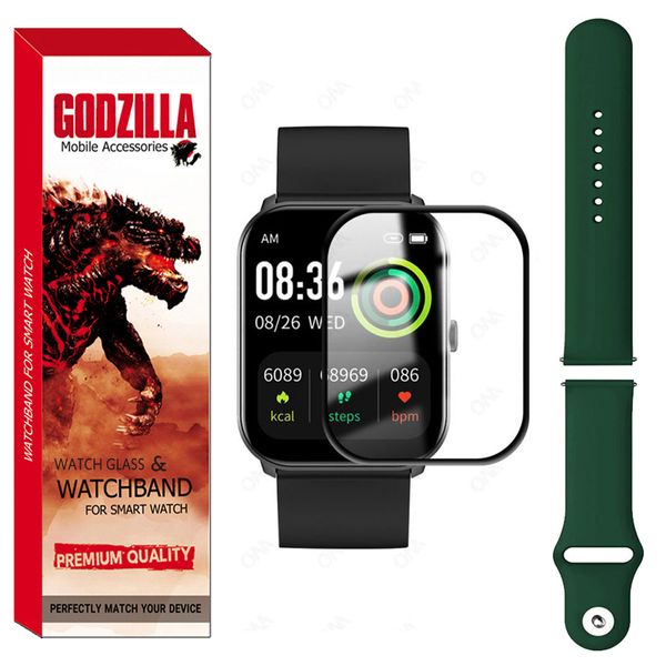 محافظ صفحه نمایش گودزیلا مدل GS-Sili-DK مناسب برای ساعت هوشمند ایمیلب W01 به همراه بند