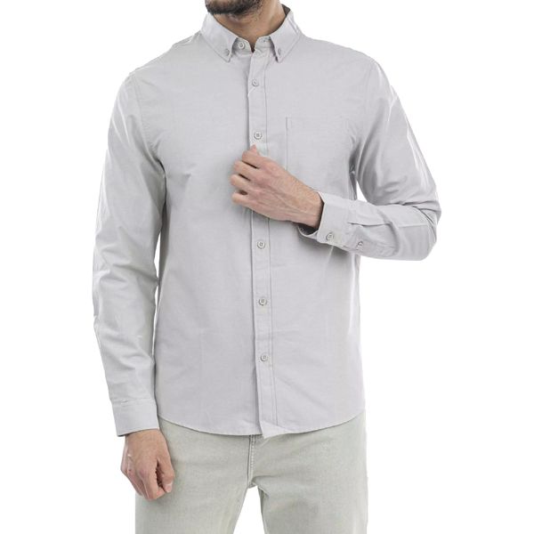 پیراهن آستین بلند مردانه جوتی جینز مدل بیسیک کد 3030116 رنگ خاکی