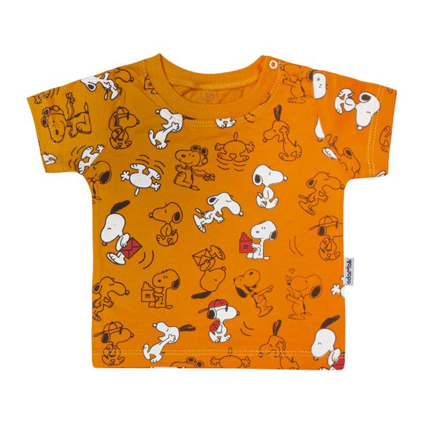 تی شرت آستین کوتاه نوزادی آدمک مدل اسنوپی کد 150003 رنگ نارنجی