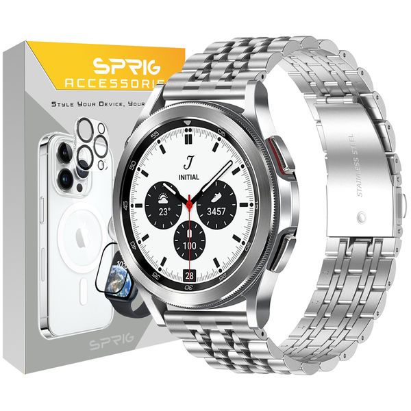 بند اسپریگ مدل Lux 7Row مناسب برای ساعت هوشمند سامسونگ Galaxy Watch 4 40mm / watch 4 44mm / Watch 5 40mm / Watch 5 44mm / Watch 6 40mm / Watch 6 44mm