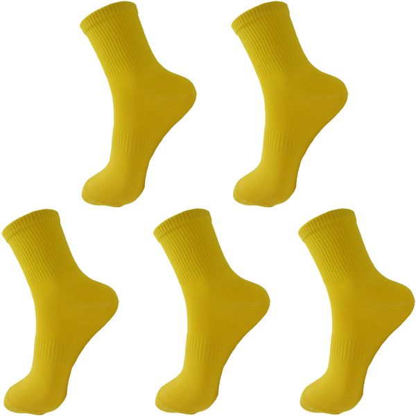 جوراب ورزشی مردانه ادیب مدل کش انگلیسی کد MNSPT رنگ زرد بسته 5 عددی