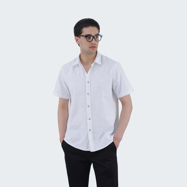 پیراهن آستین کوتاه مردانه پاتن جامه مدل 121221020267000 رنگ سفید