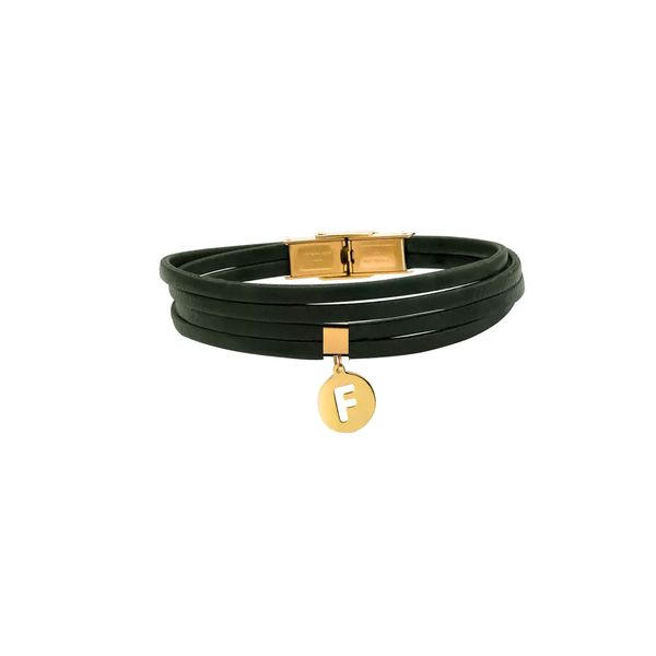 دستبند طلا 18 عیار زنانه روبی آرت گالری مدل حروف F-3