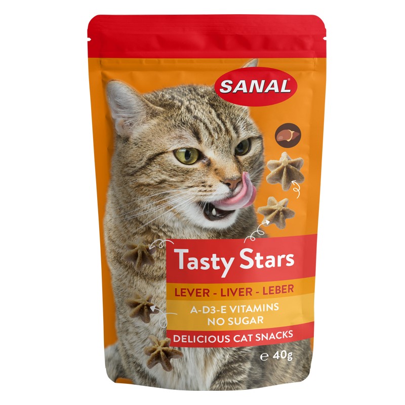 تشویقی گربه سانال مدل Tasty Stars Liver وزن 40 گرم