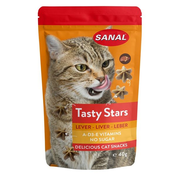 تشویقی گربه سانال مدل Tasty Stars Liver وزن 40 گرم