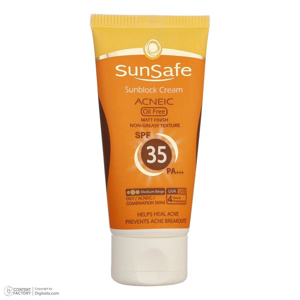 کرم ضد آفتاب رنگی سان سیف SPF 35 مدل 01 مناسب برای پوست چرب وزن 50 گرم