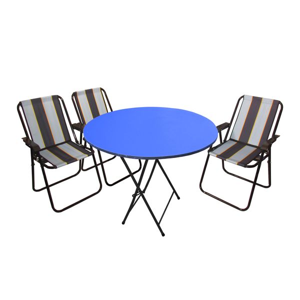 میز و صندلی تاشو سفری میزیمو مدل خاطره کد 4938 مجموعه 4 عددی