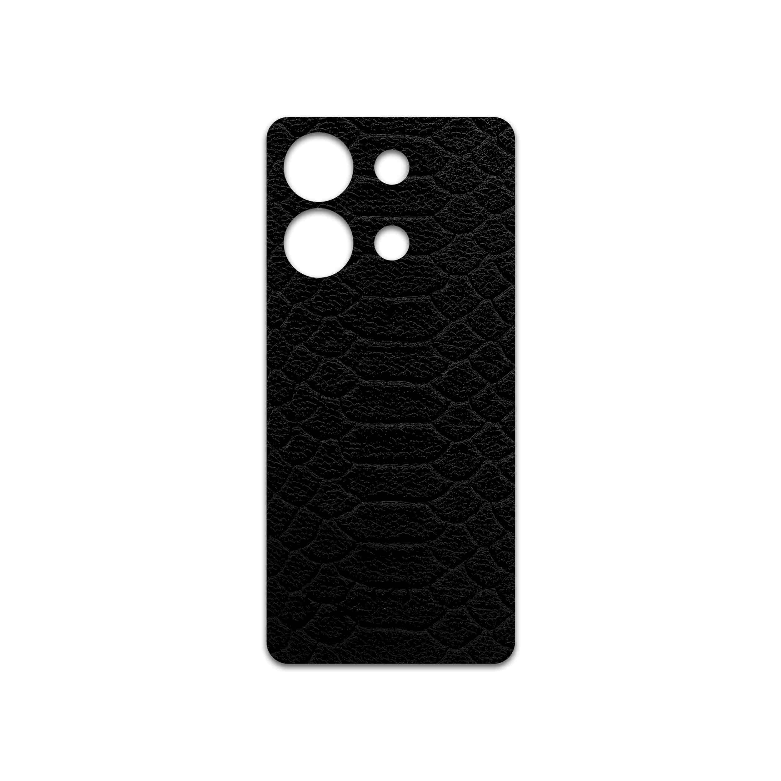 برچسب پوششی ماهوت مدل Black-Snake-Leather مناسب برای گوشی موبایل شیائومی Redmi Note 13 4G